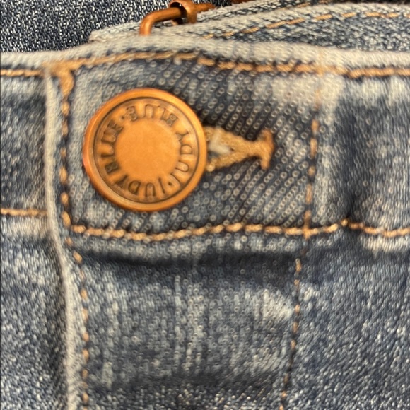 Judy Blue Boutique Stretch Denim Overalls Wide Leg Cropped Raw Hem S - Picture 10 of 10